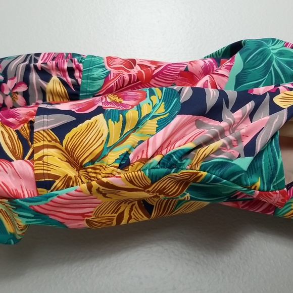 Swimsuit One Piece Tropical Hibiscus Size 16W - Picture 9 of 15